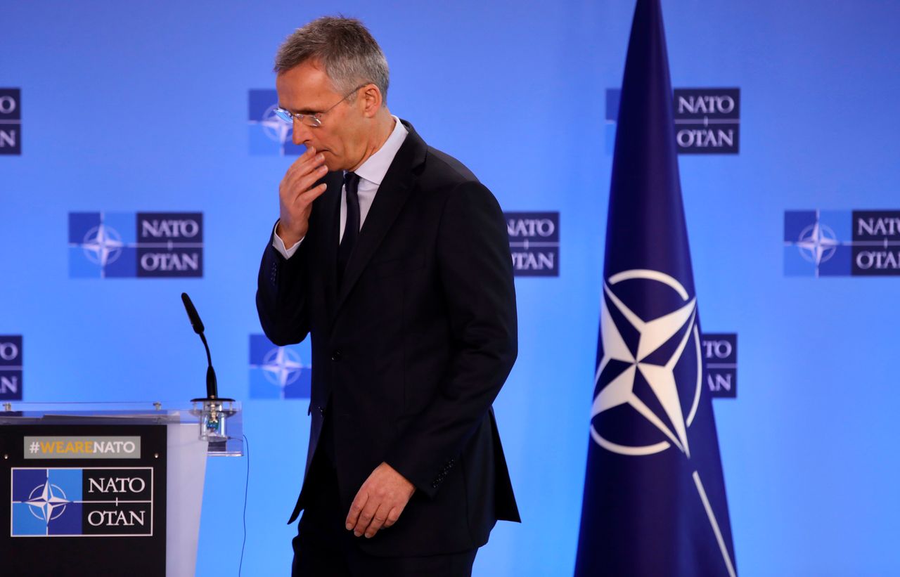 Φωτογραφία αρχείου. Ο Γενικός Γραμματέας του ΝΑΤΟ Γενς Στόλτενμπεργκ (AP Photo/Olivier Matthys)