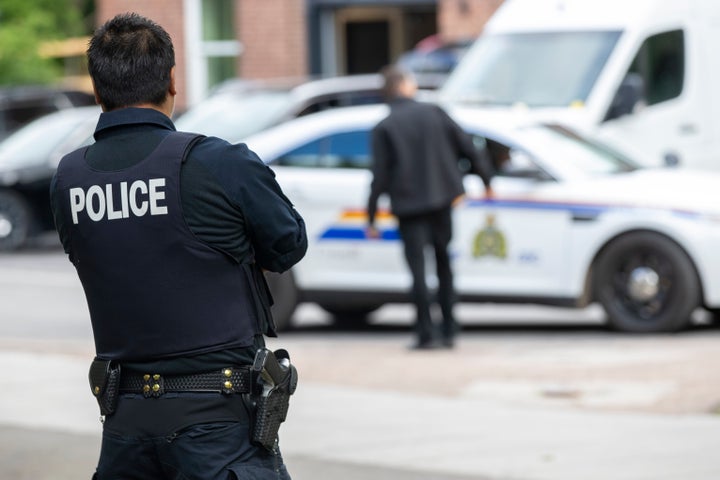 The RCMP at Rideau Cottage in Ottawa on June 25, 2020.