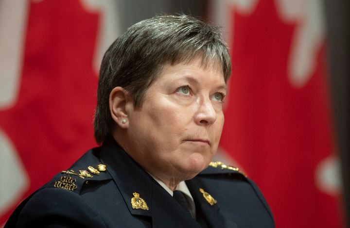 RCMP Commissioner Brenda Lucki during a news conference in Ottawa on April 20, 2020. 