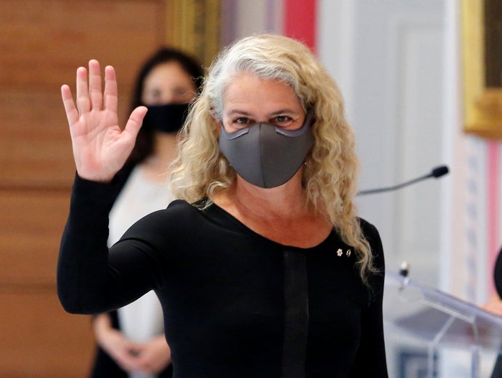 Canadian Governor General Julie Payette arrives at a swearing in ceremony in Ottawa, Ontario, Canada August 18, 2020. REUTERS/Patrick Doyle