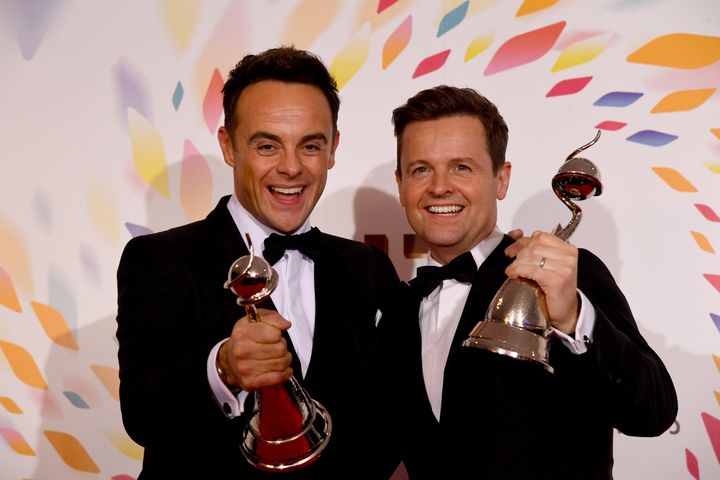Ant and Dec win the Bruce Forsyth Award at the National Television Awards 2020 
