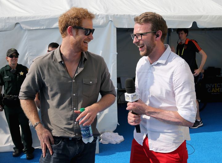 JJ Chalmers with Prince Harry behind the scenes of the 2016 Invictus Games