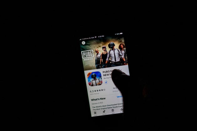 A user looks at the 'PUBG Mobile' game, owned by Tencent, on September 2,