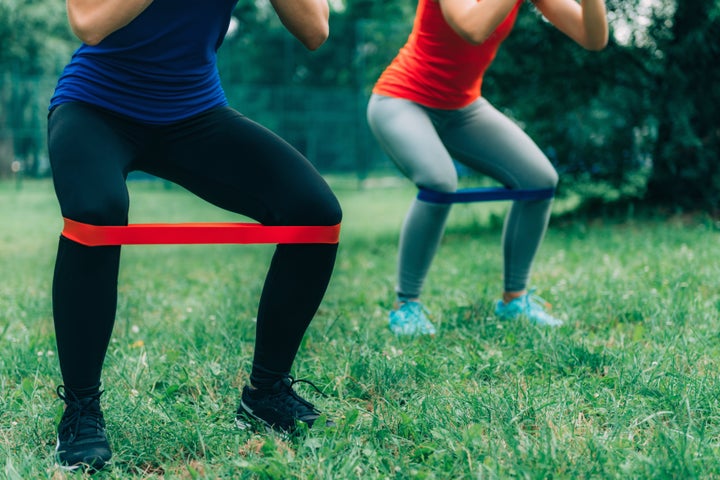 Resistance bands are easily carried and have multiple uses