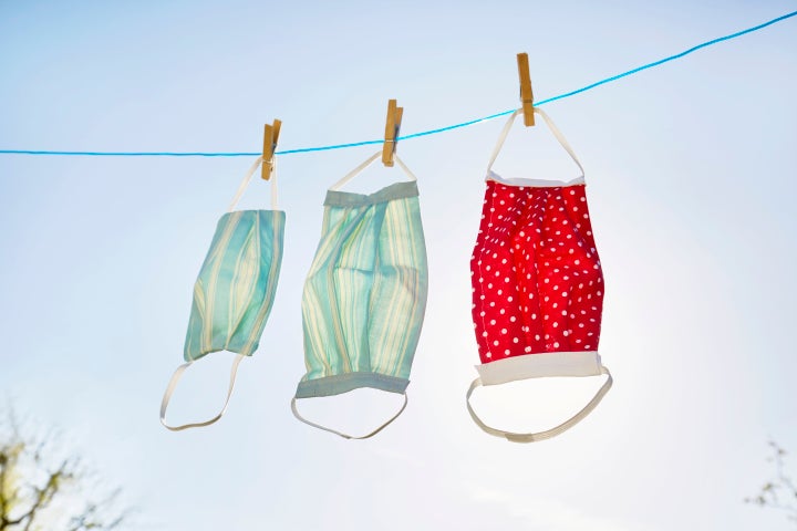 Make sure you dry your masks completely in the dryer or direct sunlight.