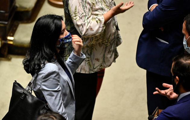 Lucia Azzolina, Minister of Education, during the vote of confidence on the emergency extension of the Covid ...