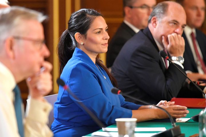 Home secretary Priti Patel attends a Cabinet meeting of senior government ministers.