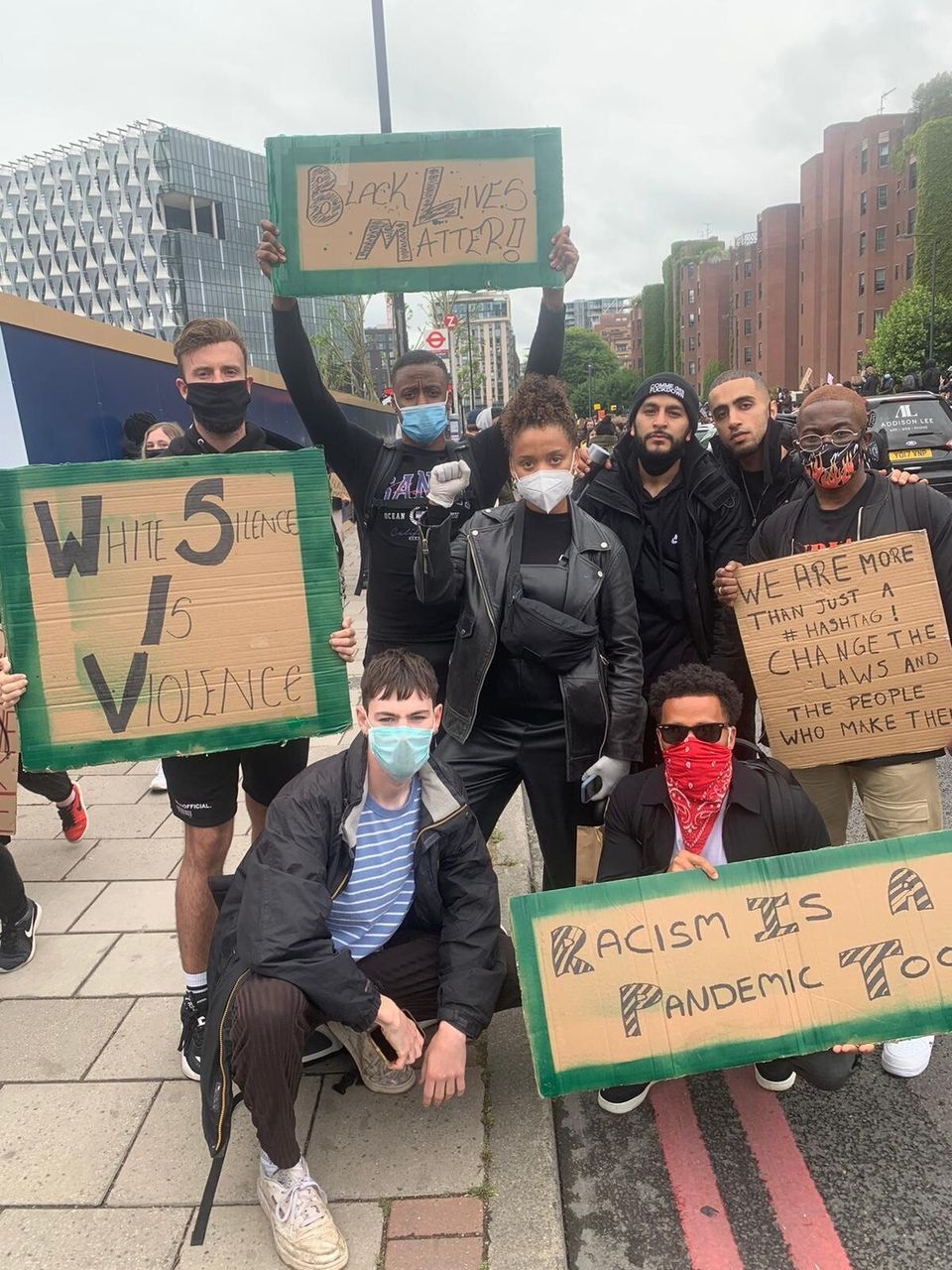 Adil Sheikh and a friend, from east London, at a Black Lives Matter protest from Parliament Square to Downing Street in June