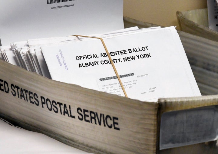 The number of rejected absentee ballots in 2020 primary elections reached almost 1% of all ballots cast — which is higher than the margins that sent Donald Trump to the White House in 2016.(AP Photo/Hans Pennink, File)