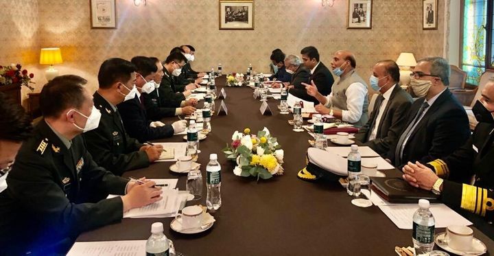 Defence Minister Rajnath Singh holds talks with his Chinese counterpart General Wei Fenghe.