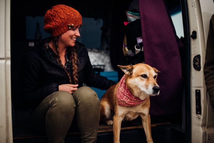 Priestley and her dog, Mona Lisa, enjoy living in their 60-square-foot home.