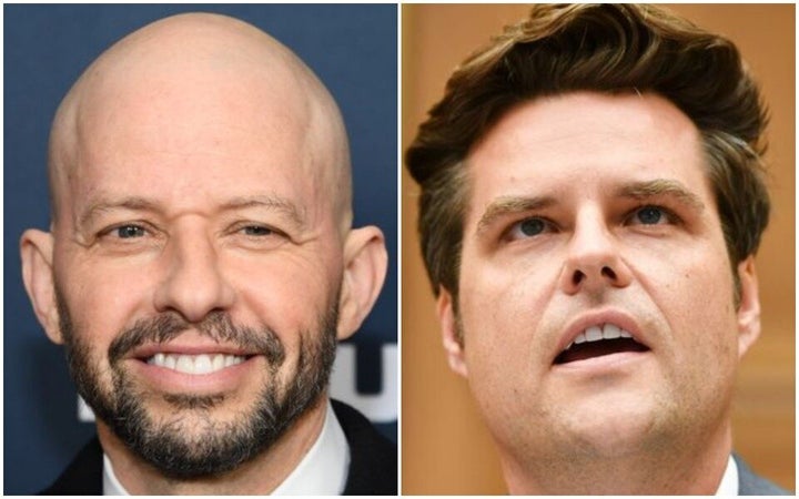 Jon Cryer, left, didn't appreciate Rep. Matt Gaetz (R-Fla.) diminishing his impact on the sitcom "Two And A Half Men."