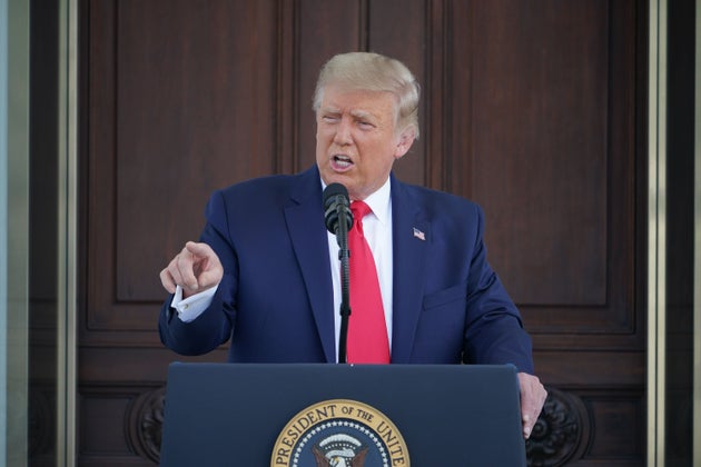 President Donald Trump speaks during a Labor Day press conference at the White House on Sept.