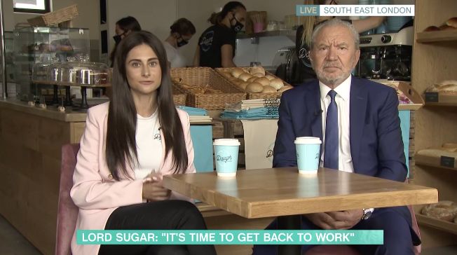 Carina Lepore and Alan Sugar spoke from her shop on Tuesday's This Morning