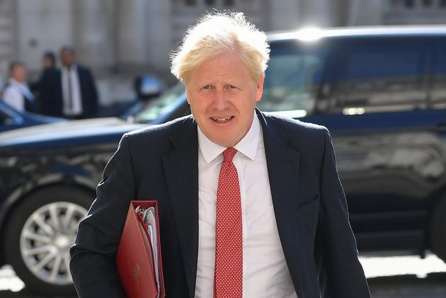 Prime minister Boris Johnson arrives at the Foreign and Commonwealth Office in London for a Cabinet meeting.