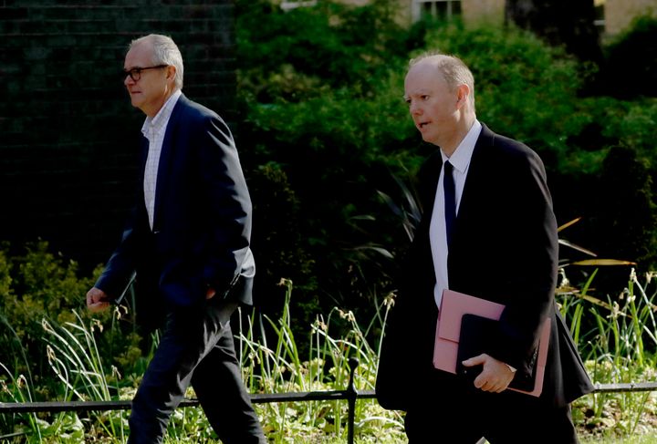 Chief Scientific Officer Patrick Vallance, left, and Chief Medical Adviser Chris Whitty agreed urgent action was needed after rise in cases