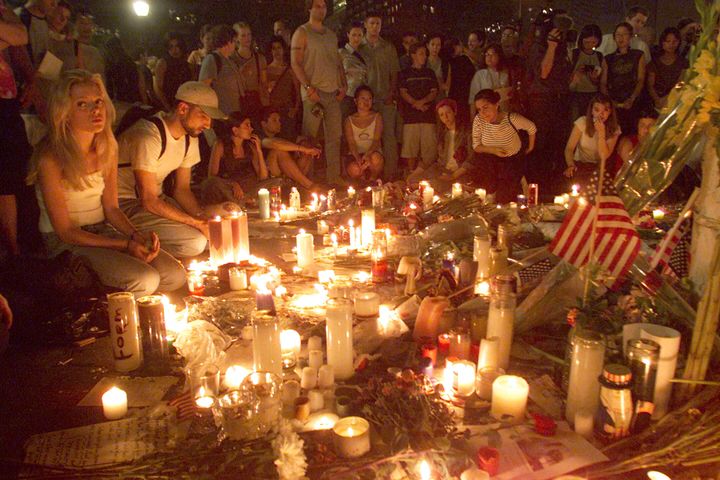 ユニオンスクエアで行われた追悼のキャンドル集会（2001年9月13日）