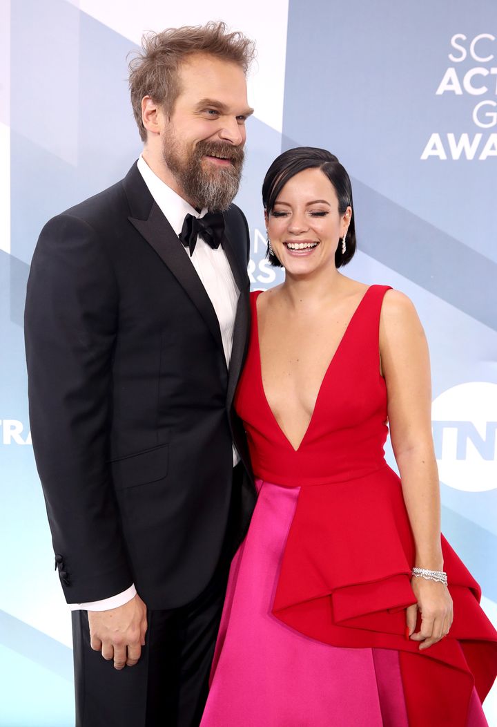 David Harbour and Lily Allen at the SAG Awards