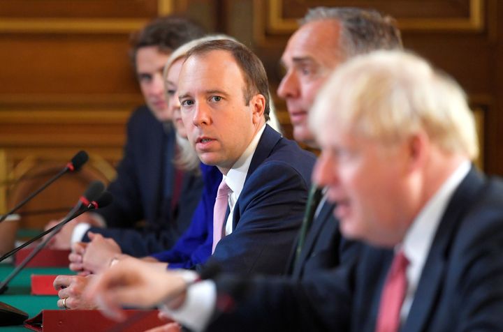 Britain's Secretary of State for Health Matt Hancock attends a Cabinet meeting