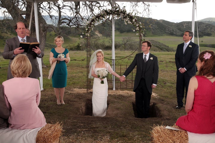 Michael Scott took over as Dwight Schrute's best man for his wedding to Angela Martin.