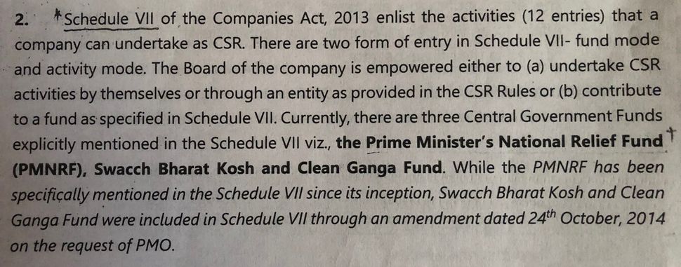 Internal note of the Ministry of Corporate Affairs drafted by Deputy Director Aparna Mudiam in response to the letter by Advisor to Prime Minister Bhaskar Khulbe. Accessed by HuffPost India under the RTI Act.