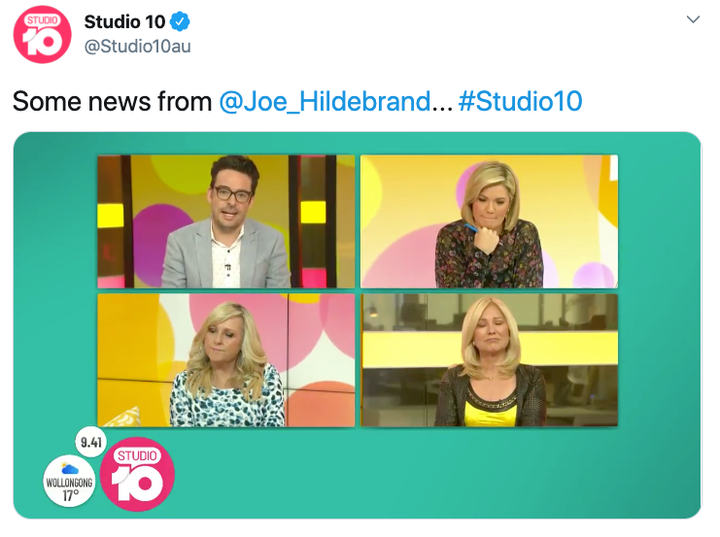 Joe Hildebrand announces he's leaving Studio 10 