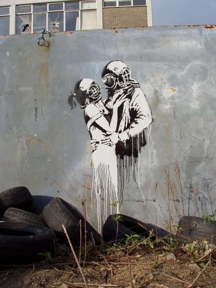Banksy Blur THINKTANKの額装-