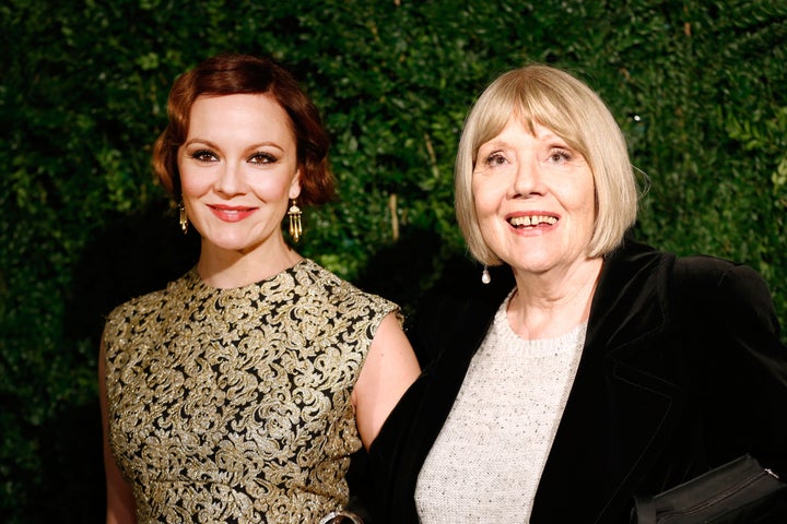 Rachael Stirling and Diana Rigg at the 60th London Evening Standard Theatre Awards in 2014.