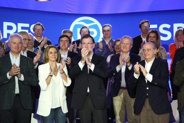 Cospedal, Rajoy y Fernández Díaz en un acto en