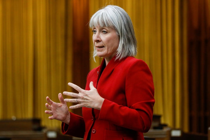 Minister of Health Patty Hajdu speaks in parliament in May.