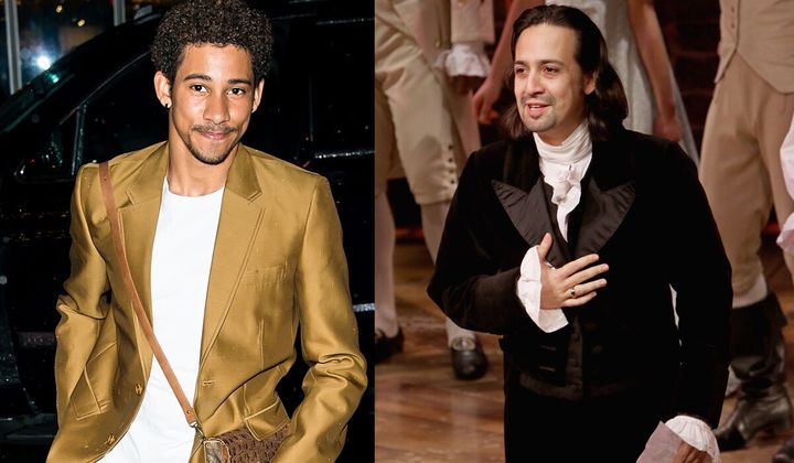 Sydney Musical theatre insiders say Keiynan Lonsdale (left) has been in talks to join the Australian company to play the lead role of Alexander Hamilton, originally played by the musical's creator, Lin-Manuel Miranda (right).