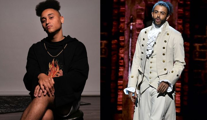 Sydney rapper JamarzOnMarz (left) is our fantasy pick to play Marquis de Lafayette/Thomas Jefferson, a character played by Daveed Daniele Diggs (right) on Broadway. 
