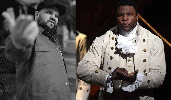 Who else but Yorta Yorta rapper Briggs as Hercules Mulligan, played on Broadway by Okieriete "Oak" Onaodowan (right)?