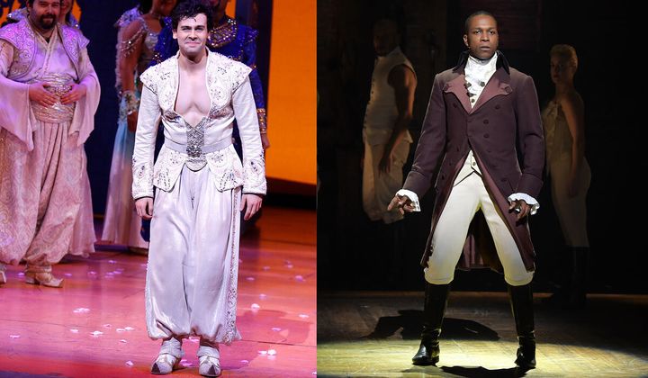 Aladdin superstar Ainsley Melham (left) could pull off the winning verses of Leslie Odom Jr's (right) Aaron Burr.