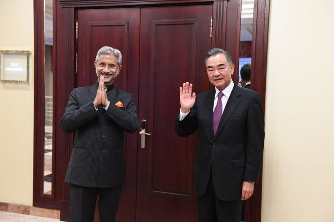 External Affairs Minister S Jaishankar with his Chinese counterpart Wang Yi.
