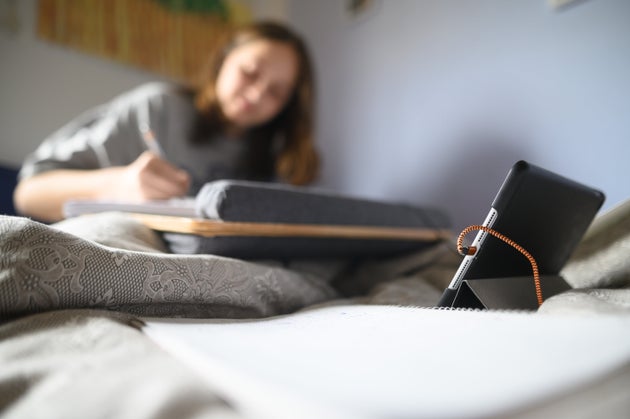 A student working at home.