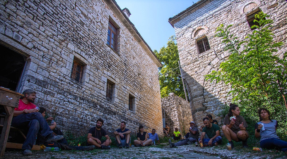 Το διάλειμμα στις 12. Το πρόγευμα των συμμετεχόντων στο εγχείρημα ήταν προσφορά τοπικών επιχειρήσεων.