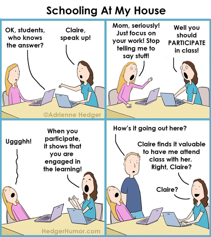 Mom's Relatable Comics Capture The Realities Of Distance Learning | HuffPost Life