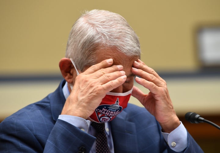 Dr. Anthony Fauci at a House hearing in July. He said this week that he continues to get "more depressed and more depressed about the fact that we never really get down to the baseline that I’d like" when it comes to coronavirus cases in the United States.