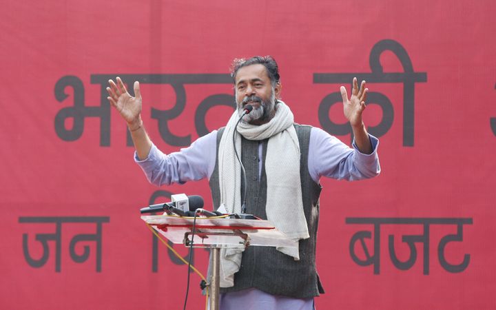 NEW DELHI, INDIA FEBRUARY 05: Politician, Yogendra Yadav during a protest agains CAA, CAB, NRC and budget 2020 in New Delhi. (Photo by Qamar Sibtain/India Today Group/Getty Images)