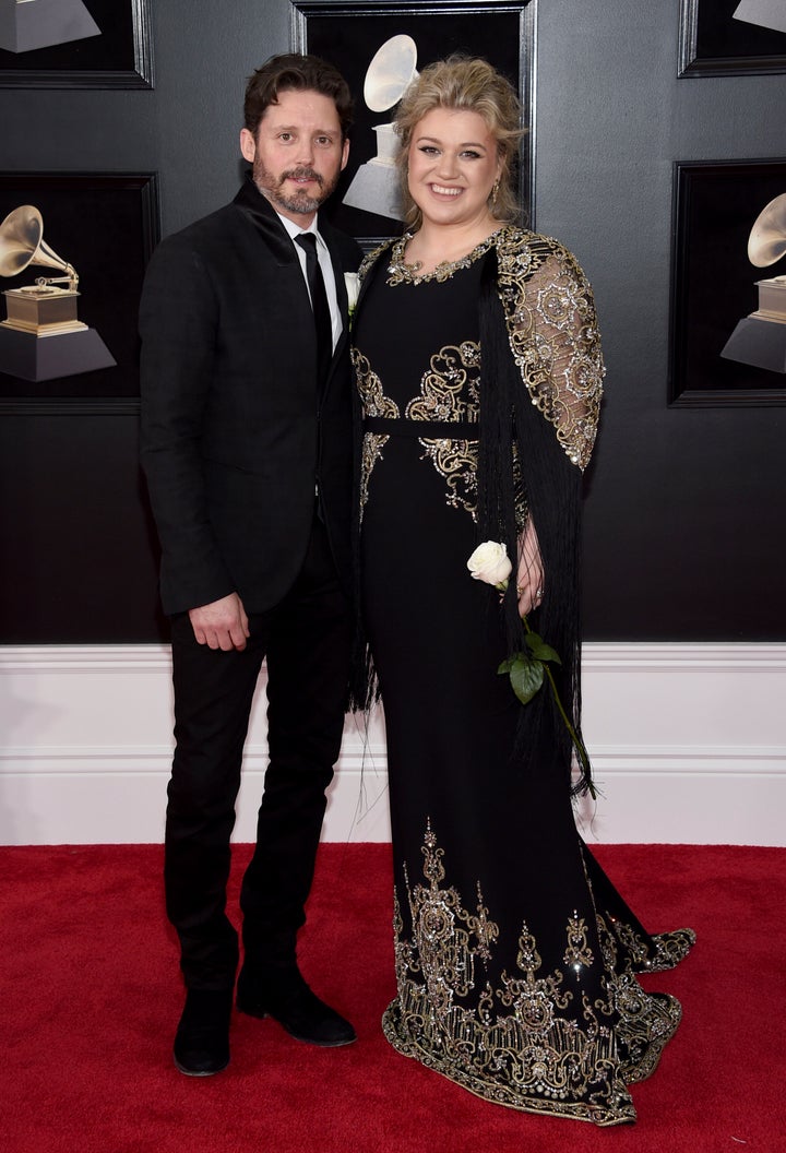 Kelly Clarkson and Brandon Blackstock at the Grammy Awards in 2018.