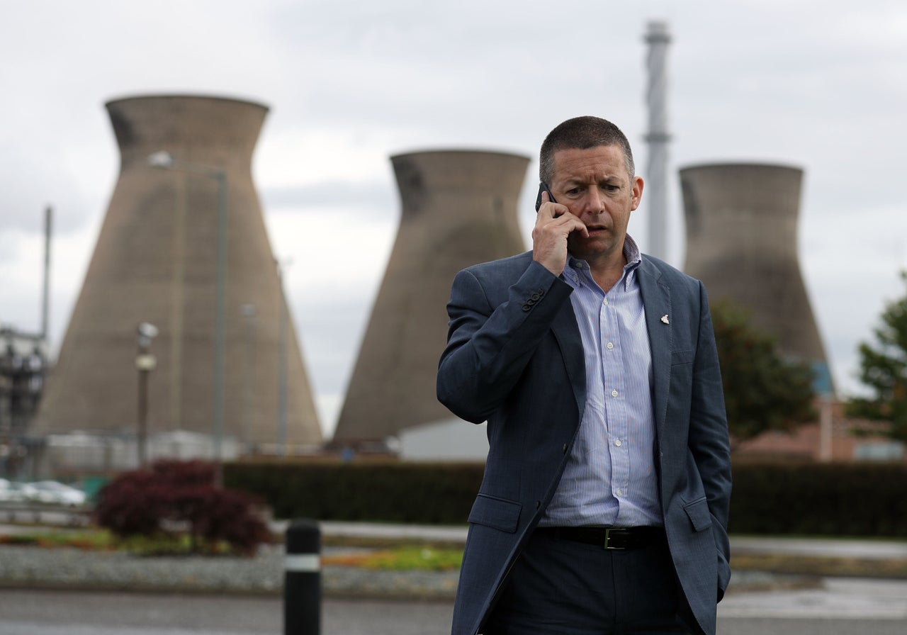 Unite's assistant general secretary Howard Beckett outside the Ineos Grangemouth petrochemicals complex.