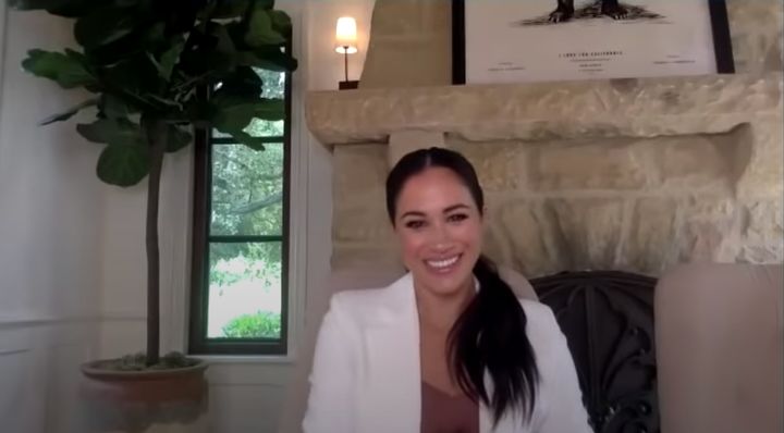 Meghan Markle talks to three clients of her Smart Works patronage.
