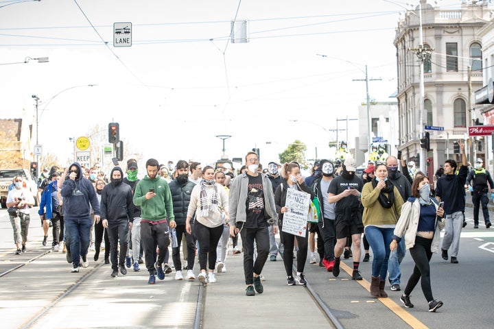 While organisers claim the gathering is legal, Victoria Police said they would be monitoring protest activity, with anyone considered to be breaching the Chief Health Officer's directives liable for a fine of $1652.