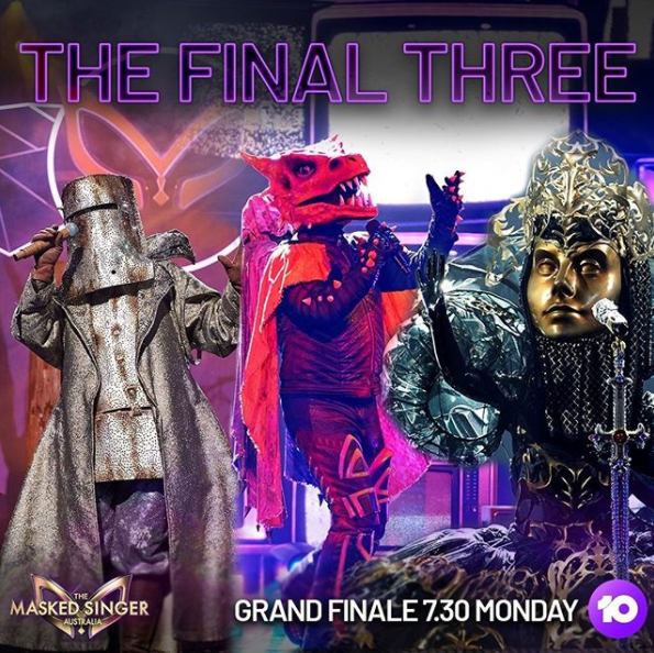 The Bushranger, The Frillneck and The Queen from The Masked Singer Australia