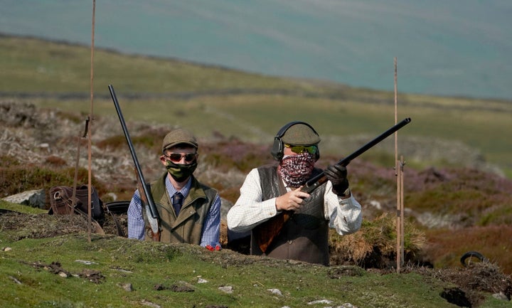 Members of a shooting party as the Glorious 12th, the official start of the grouse shooting season, gets underway