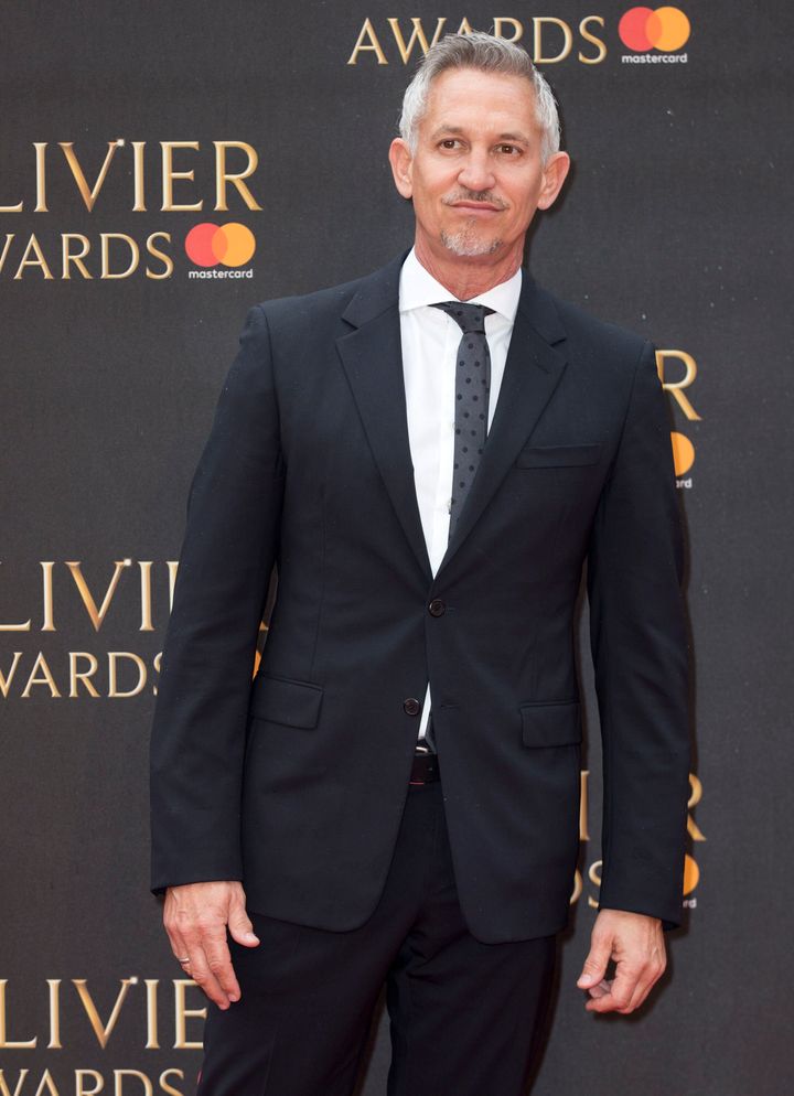 Gary Lineker arriving for The Olivier Awards at the Royal Albert Hall in London.