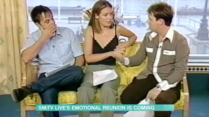 Ant, Dec and Cat during their SM:TV Live screen test in 1998