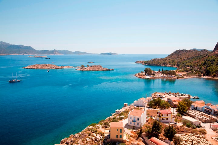 Island Of Kastelorizo Or Megisti, Panorama With The Coast Of Turkey, Mediterrean Coast, Greece. (Photo by Marka/Universal Images Group via Getty Images)