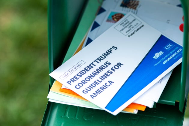 The postcard sent in March prominently featured President Donald Trump's name alongside guidelines on
